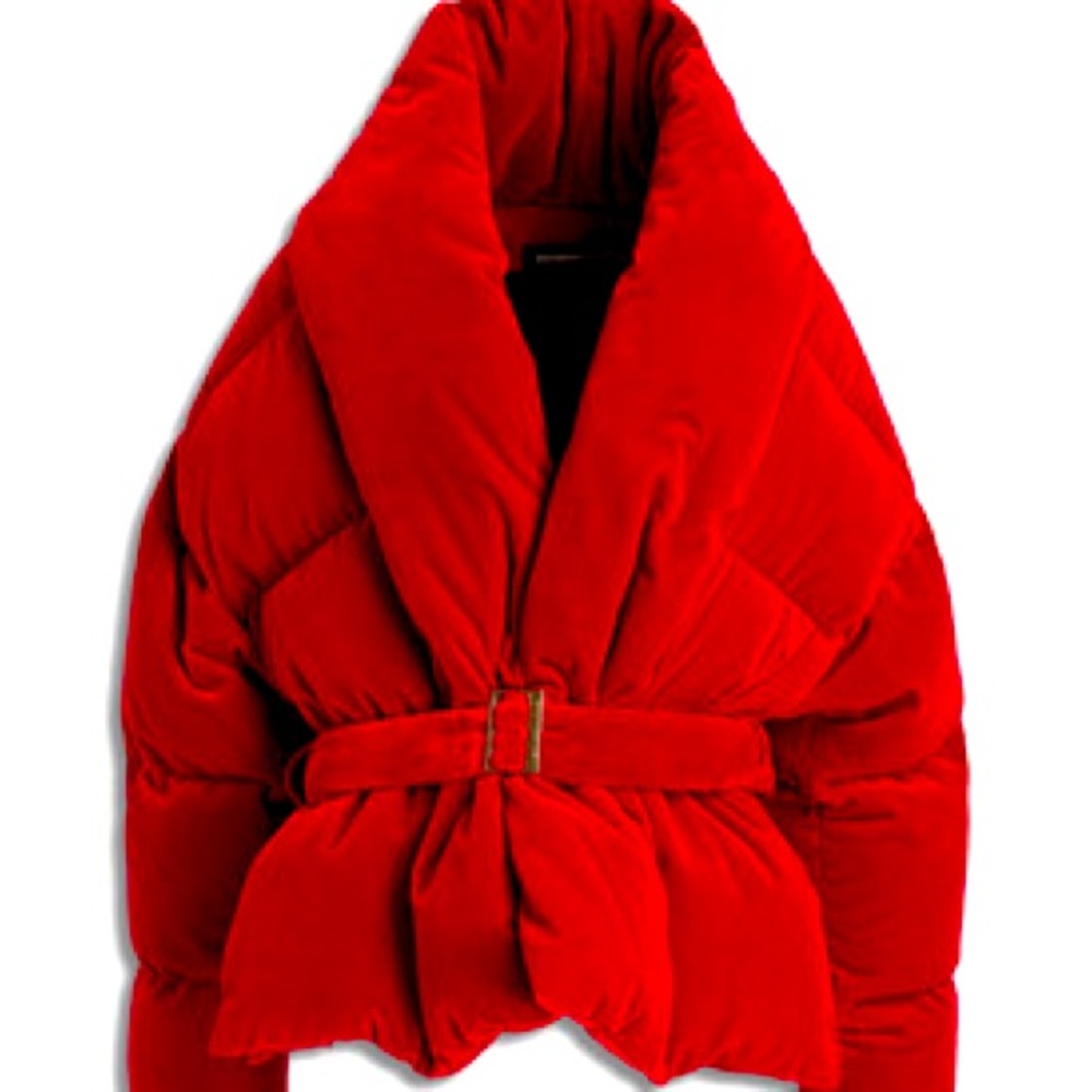 Azalea Wang Red Velvet Puffer Jacket